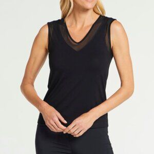 Anatomie Jackson Pima Cotton Mesh V Neck Tank XL